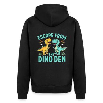 Dinosaur Party Decorations - Unisex Premium Organic Zip Hoodie - black - Back - Nico (187cm)