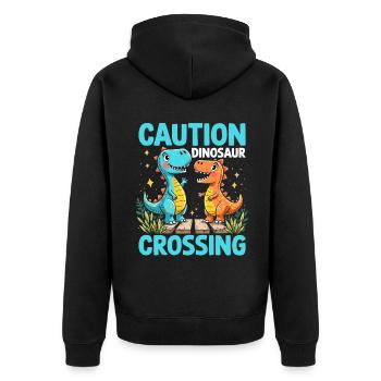 Dinosaur Party Decorations - Unisex Premium Bio Zip Hoodie - Schwarz - Hinten - Nico (187cm)