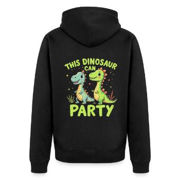 Dinosaur Party Decorations - Unisex Premium Organic Zip Hoodie - black - Back - Nico (187cm)