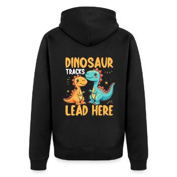 Dinosaur Party Decorations - Unisex Premium Organic Zip Hoodie - black - Back - Nico (187cm)