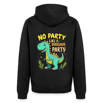 Dinosaur Party Decorations - Unisex Premium Organic Zip Hoodie - black - Back - Nico (187cm)