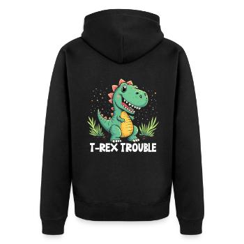 Dinosaur Party Decorations - Unisex Premium Organic Zip Hoodie - black - Back - Nico (187cm)