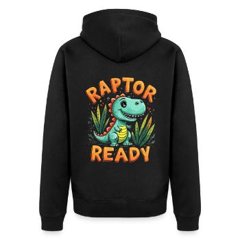 Dinosaur Party Decorations - Unisex Premium Organic Zip Hoodie - black - Back - Nico (187cm)