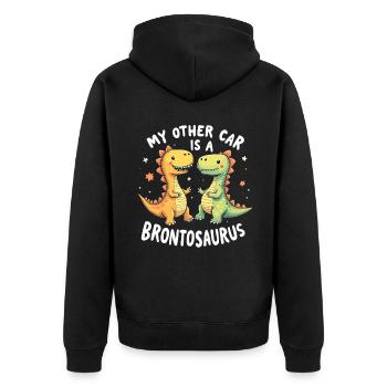 Dinosaur Party Decorations - Unisex Premium Bio Zip Hoodie - Schwarz - Hinten - Nico (187cm)