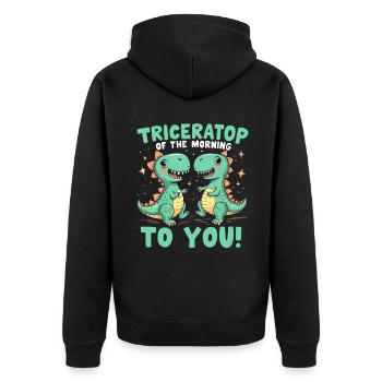 Dinosaur Party Decorations - Unisex Premium Bio Zip Hoodie - Schwarz - Hinten - Nico (187cm)