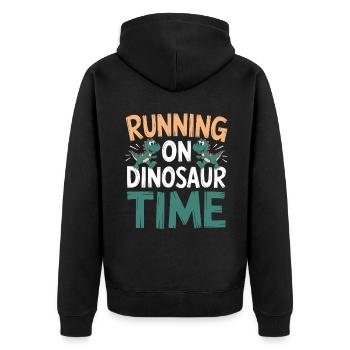 Dinosaur Party Decorations - Unisex Premium Organic Zip Hoodie - black - Back - Nico (187cm)