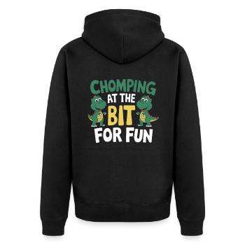 Dinosaur Party Decorations - Unisex Premium Organic Zip Hoodie - black - Back - Nico (187cm)