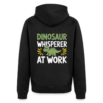 Dinosaur Party Decorations - Unisex Premium Organic Zip Hoodie - black - Back - Nico (187cm)