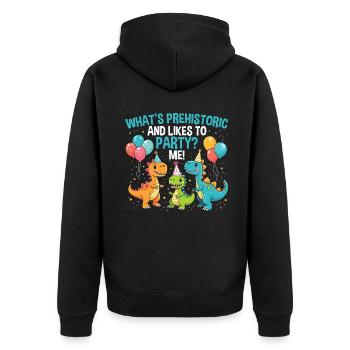 Dinosaur Party Decorations - Unisex Premium Bio Zip Hoodie - Schwarz - Hinten - Nico (187cm)