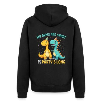 Dinosaur Party Decorations - Unisex Premium Bio Zip Hoodie - Schwarz - Hinten - Nico (187cm)