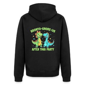 Dinosaur Party Decorations - Unisex Premium Organic Zip Hoodie - black - Back - Nico (187cm)