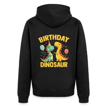 Dinosaur Party Decorations - Unisex Premium Organic Zip Hoodie - black - Back - Nico (187cm)