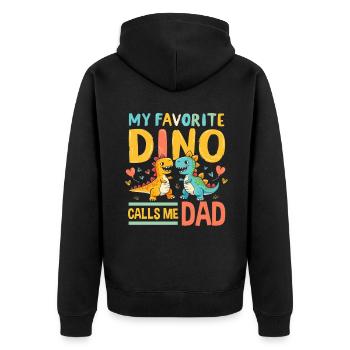 Dinosaur Party Decorations - Unisex Premium Bio Zip Hoodie - Schwarz - Hinten - Nico (187cm)