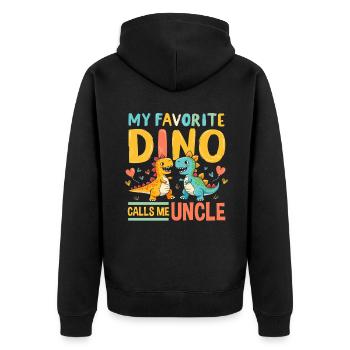 Dinosaur Party Decorations - Unisex Premium Organic Zip Hoodie - black - Back - Nico (187cm)