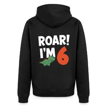 Dinosaur Party Decorations - Unisex Premium Organic Zip Hoodie - black - Back - Nico (187cm)