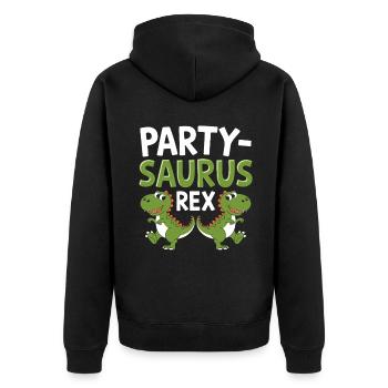 Dinosaur Party Decorations - Unisex Premium Organic Zip Hoodie - black - Back - Nico (187cm)