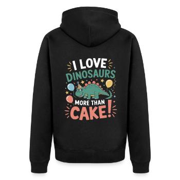 Dinosaur Party Decorations - Unisex Premium Bio Zip Hoodie - Schwarz - Hinten - Nico (187cm)