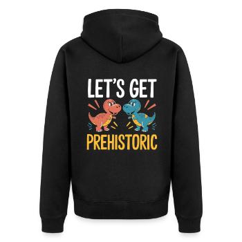 Dinosaur Party Decorations - Unisex Premium Organic Zip Hoodie - black - Back - Nico (187cm)