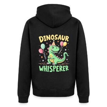 Dinosaur Party Decorations - Unisex Premium Organic Zip Hoodie - black - Back - Nico (187cm)