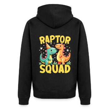 Dinosaur Party Decorations - Unisex Premium Organic Zip Hoodie - black - Back - Nico (187cm)