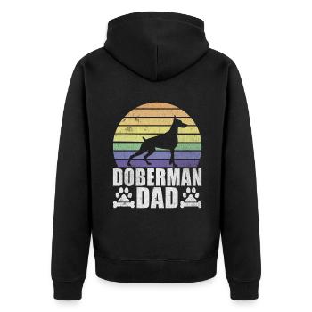 Doberman Gifts - Unisex Premium Organic Zip Hoodie - black - Back - Nico (187cm)