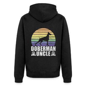 Doberman Gifts - Unisex Premium Bio Zip Hoodie - Schwarz - Hinten - Nico (187cm)