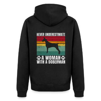 Doberman Gifts - Unisex Premium Bio Zip Hoodie - Schwarz - Hinten - Nico (187cm)