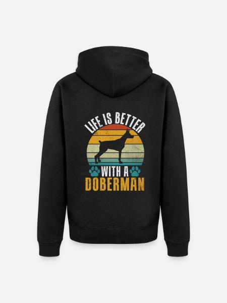 Doberman Gifts - Unisex Premium Bio Zip Hoodie - Schwarz