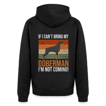 Doberman Gifts - Unisex Premium Organic Zip Hoodie - black - Back - Nico (187cm)