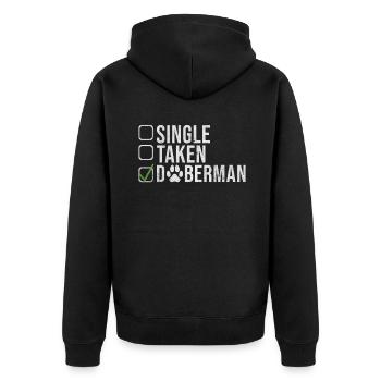 Doberman Gifts - Unisex Premium Bio Zip Hoodie - Schwarz - Hinten - Nico (187cm)
