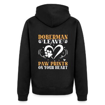 Doberman Gifts - Unisex Premium Bio Zip Hoodie - Schwarz - Hinten - Nico (187cm)