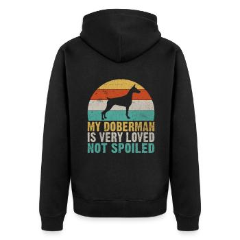 Doberman Gifts - Unisex Premium Bio Zip Hoodie - Schwarz - Hinten - Nico (187cm)