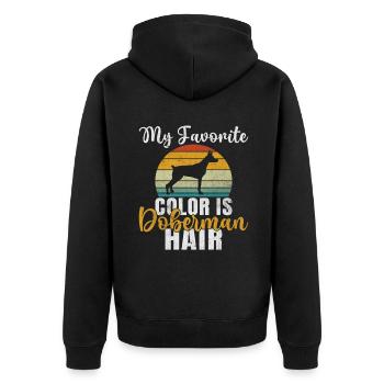 Doberman Gifts - Unisex Premium Bio Zip Hoodie - Schwarz - Hinten - Nico (187cm)