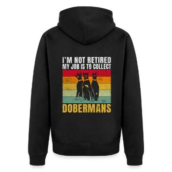 Doberman Gifts - Unisex Premium Bio Zip Hoodie - Schwarz - Hinten - Nico (187cm)