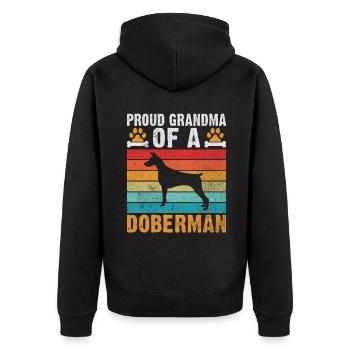Doberman Gifts - Unisex Premium Bio Zip Hoodie - Schwarz - Hinten - Nico (187cm)