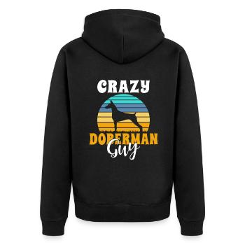 Doberman Gifts - Unisex Premium Bio Zip Hoodie - Schwarz - Hinten - Nico (187cm)