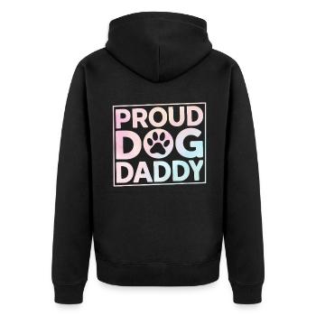 Dog Dad Gifts for Men - Unisex Premium Bio Zip Hoodie - Schwarz - Hinten - Nico (187cm)