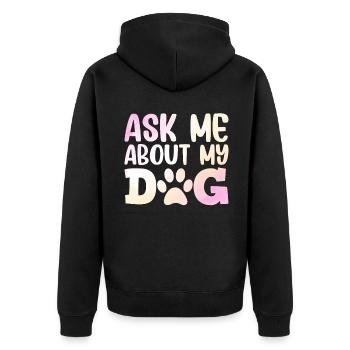 Dog Dad Gifts for Men - Unisex Premium Bio Zip Hoodie - Schwarz - Hinten - Nico (187cm)