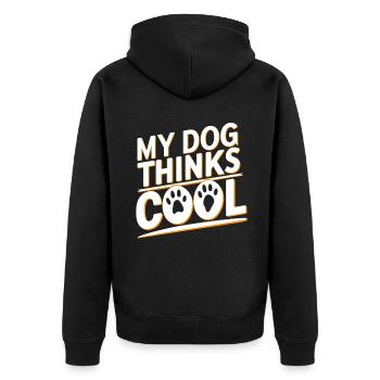 Dog Dad Gifts for Men - Unisex Premium Bio Zip Hoodie - Schwarz - Hinten - Nico (187cm)