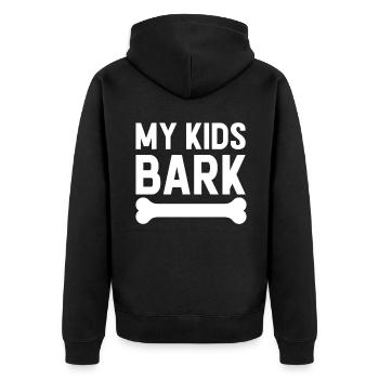 Dog Dad Gifts for Men - Unisex Premium Bio Zip Hoodie - Schwarz - Hinten - Nico (187cm)