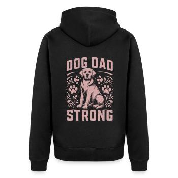Dog Dad Gifts for Men - Unisex Premium Bio Zip Hoodie - Schwarz - Hinten - Nico (187cm)