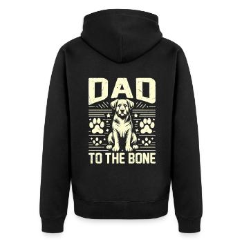 Dog Dad Gifts for Men - Unisex Premium Bio Zip Hoodie - Schwarz - Hinten - Nico (187cm)