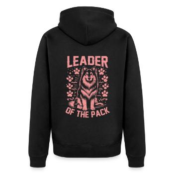 Dog Dad Gifts for Men - Unisex Premium Bio Zip Hoodie - Schwarz - Hinten - Nico (187cm)