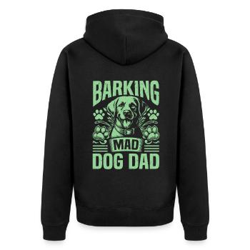 Dog Dad Gifts for Men - Unisex Premium Bio Zip Hoodie - Schwarz - Hinten - Nico (187cm)