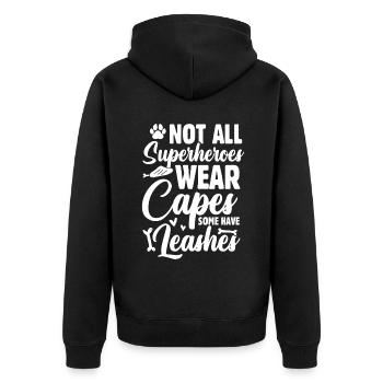 Dog Dad Gifts for Men - Unisex Premium Bio Zip Hoodie - Schwarz - Hinten - Nico (187cm)
