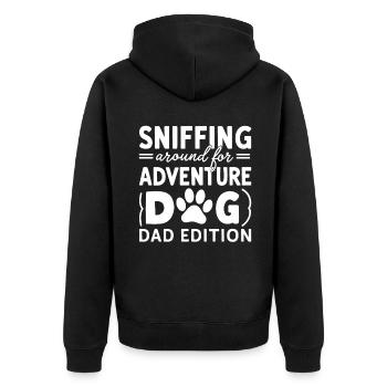 Dog Dad Gifts for Men - Unisex Premium Bio Zip Hoodie - Schwarz - Hinten - Nico (187cm)