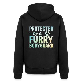 Dog Dad Gifts for Men - Unisex Premium Bio Zip Hoodie - Schwarz - Hinten - Nico (187cm)