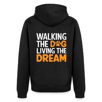 Dog Dad Gifts for Men - Unisex Premium Bio Zip Hoodie - Schwarz - Hinten - Nico (187cm)