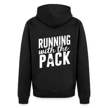 Dog Dad Gifts for Men - Unisex Premium Bio Zip Hoodie - Schwarz - Hinten - Nico (187cm)