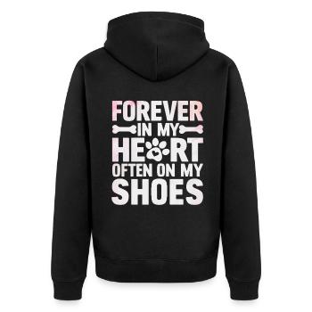 Dog Dad Gifts for Men - Unisex Premium Bio Zip Hoodie - Schwarz - Hinten - Nico (187cm)